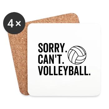 Sorry Can't Volleyball - Coasters (set of 4) - white - Front