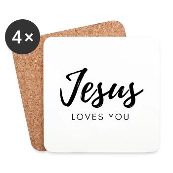 Jésus amours you - Dessous de verre (lot de 4) - blanc - Devant