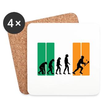 Die Evolution von Hurling - Untersetzer (4er-Set) - Weiß - Vorne