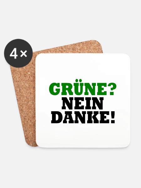grüne nein danke - Untersetzer (4er-Set) - Weiß