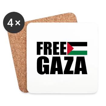 Free gaza - Coasters (set of 4) - white - Front