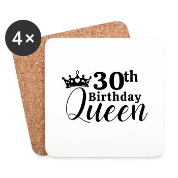 30th birthday - Coasters (set of 4) - white - Front