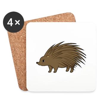 Porc-épic - Dessous de verre (lot de 4) - blanc - Devant