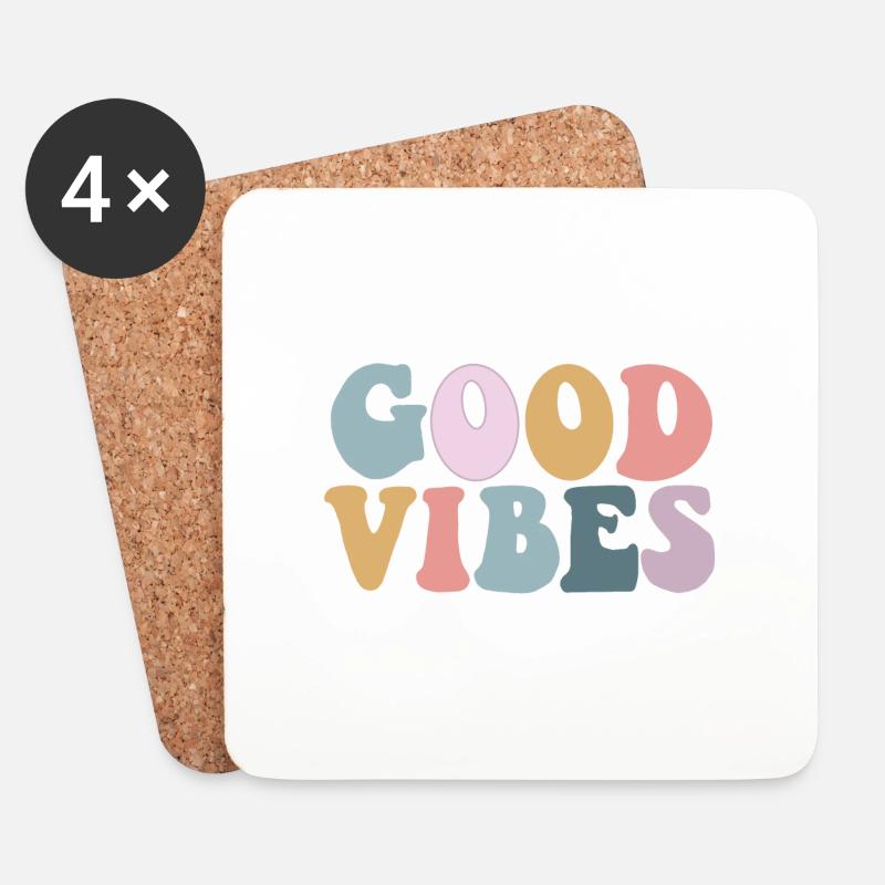Good Vibes - Untersetzer (4er-Set) - Weiß