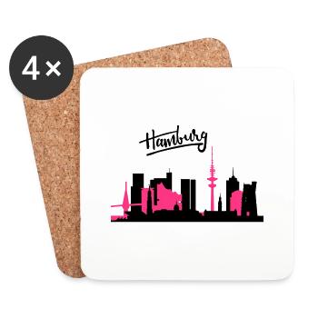 Hamburg skyline - Untersetzer (4er-Set) - Weiß - Vorne