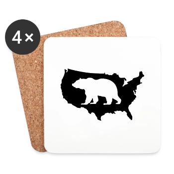 USA America Grizzly Brown Bear Natural Wonder Adventure - Coasters (set of 4) - white - Front