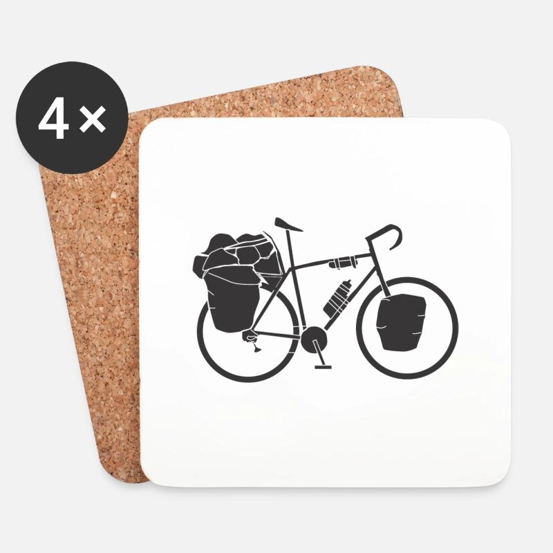 Fahrrad - Untersetzer (4er-Set) - Weiß