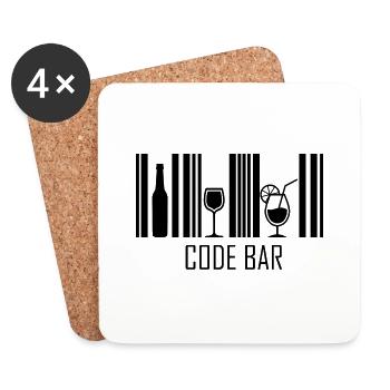 Code Bar - Coasters (set of 4) - white - Front