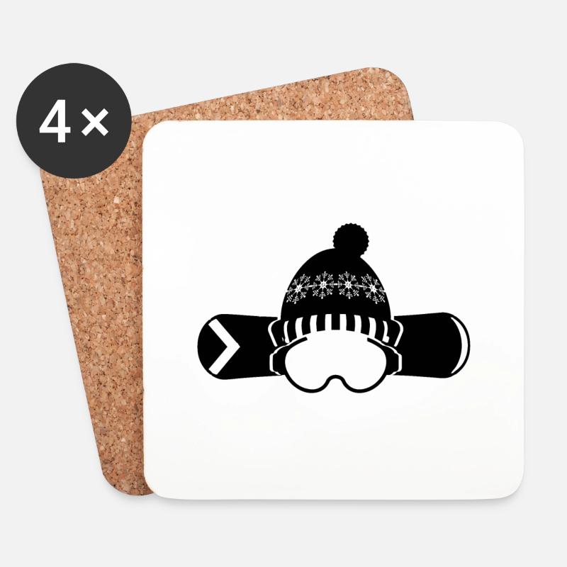 Snowboard Snowboarder - Untersetzer (4er-Set) - Weiß