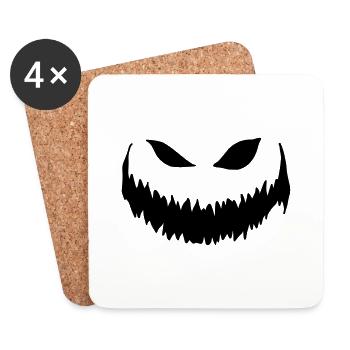 Halloween - Pumpkin Face - Coasters (set of 4) - white - Front