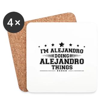 Ich bin Alejandro, der Alejandro Dinge macht - Untersetzer (4er-Set) - Weiß - Vorne