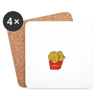 amour des frites - Dessous de verre (lot de 4) - blanc - Devant