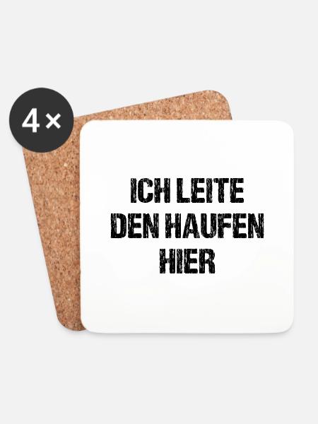 Ich Leite Den Haufen Hier Anstaltsleitung Chef Fun - Untersetzer (4er-Set) - Weiß