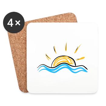 Sonne Meer - Untersetzer (4er-Set) - Weiß - Vorne