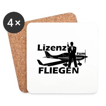lizenz motorflug - Untersetzer (4er-Set) - Weiß - Vorne