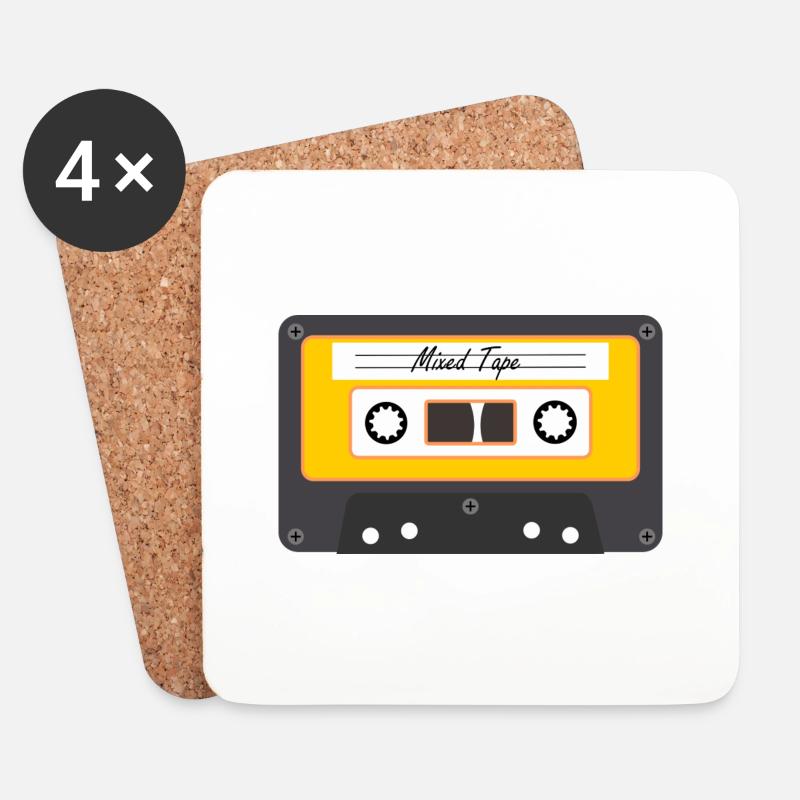 Alte Kassette - Untersetzer (4er-Set) - Weiß