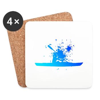 Kayaking Women Kayak Canoe Men's Kayak - Coasters (set of 4) - white - Front