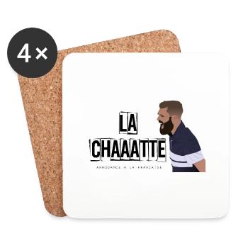 LA CHAAATTE - Dessous de verre (lot de 4) - blanc - Devant