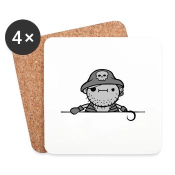 Pirate Captain Cool - Dessous de verre (lot de 4) - blanc - Devant