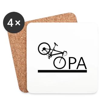 Opa Fahrrad Mountainbike Radeln bester Opa - Untersetzer (4er-Set) - Weiß - Vorne