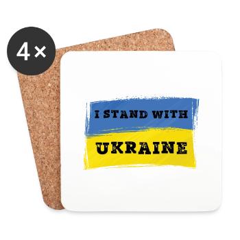 Je suis aux côtés de l’Ukraine - Ukraine - Dessous de verre (lot de 4) - blanc - Devant