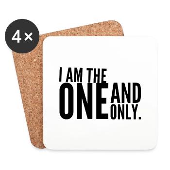I AM THE ONE AND ONLY. Shirt f. Self-confident. V2 - Coasters (set of 4) - white - Front