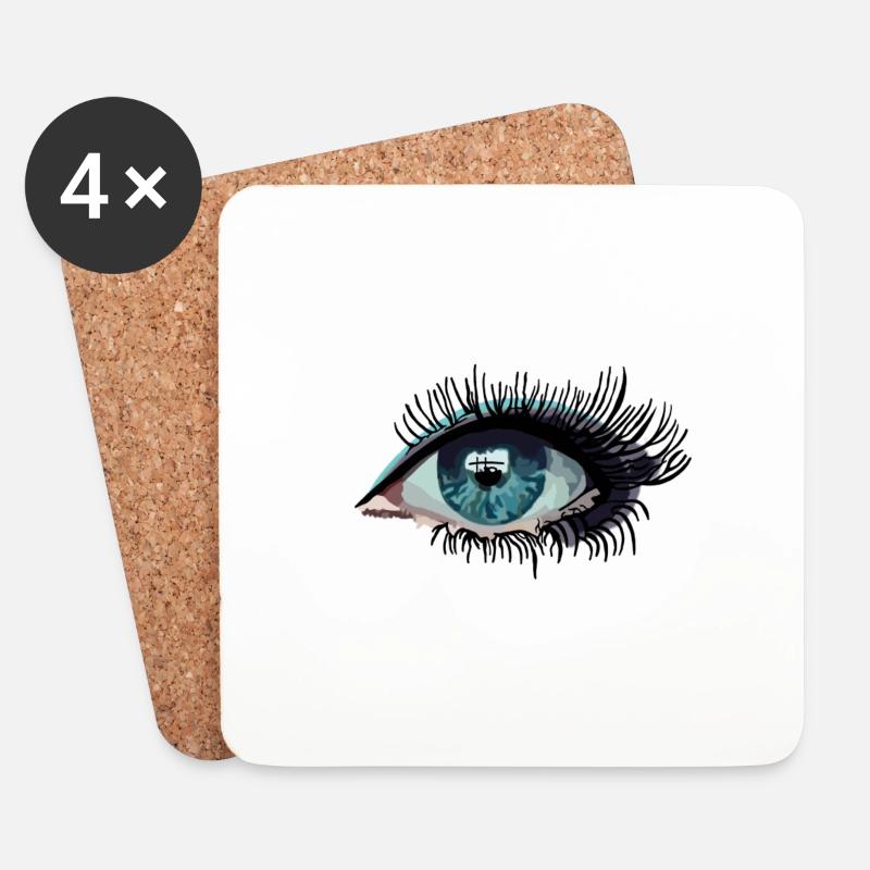 Eye - Untersetzer (4er-Set) - Weiß