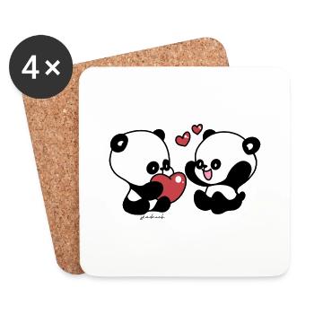 Panda Skadouch 1 - Dessous de verre (lot de 4) - blanc - Devant