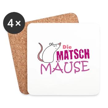 Muddy run shirt mud Matsch Lauf Maus Team obstacle - Untersetzer (4er-Set) - Weiß - Vorne