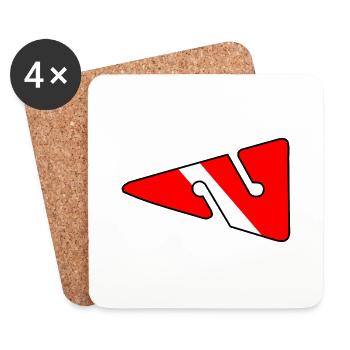 Line Arrow by Scuba.Style - Coasters (set of 4) - white - Front