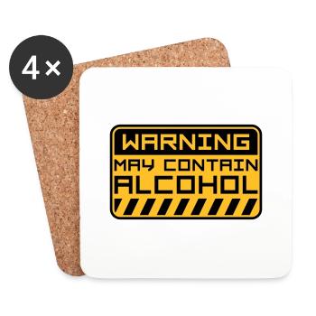 Warning May Contain Alcohol - Untersetzer (4er-Set) - Weiß - Vorne