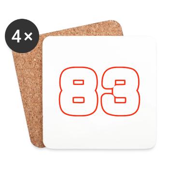 83 Zahl Symbol - Untersetzer (4er-Set) - Weiß - Vorne