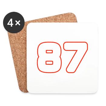 87 Number Symbol - Coasters (set of 4) - white - Front
