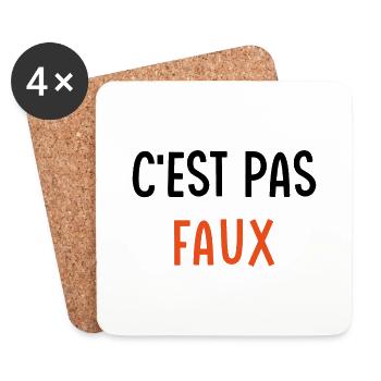 C'est pas faux - Dessous de verre (lot de 4) - blanc - Devant