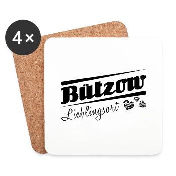 Bützow - Lieblingsort mit Stadtnamen - Untersetzer (4er-Set) - Weiß - Vorne