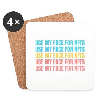 Use my face for NFTs - Coasters (set of 4) - white - Front