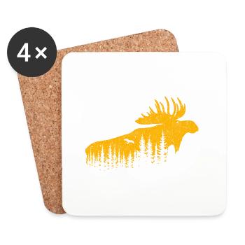 Elch - Untersetzer (4er-Set) - Weiß - Vorne