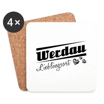 Werdau - Lieblingsort mit Stadtnamen - Untersetzer (4er-Set) - Weiß - Vorne