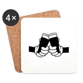 Comic 2 Friends Beer Glasses - Coasters (set of 4) - white - Front