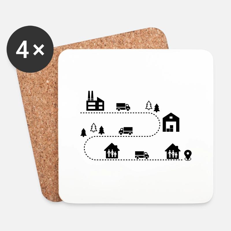 Logistik - Untersetzer (4er-Set) - Weiß