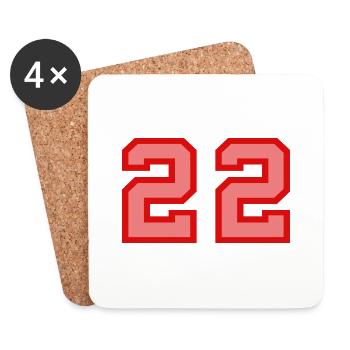 Cool Retro Retrostyle Jersey Number Back Number - Coasters (set of 4) - white - Front