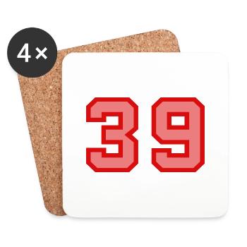 Coole Retro Retrostyle Jersey Nummer Rückennummer - Untersetzer (4er-Set) - Weiß - Vorne