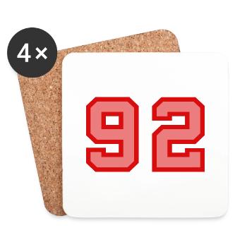 Cool Retro Retrostyle Numéro de maillot numéro de dos - Dessous de verre (lot de 4) - blanc - Devant