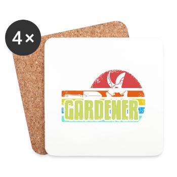 Rétro Vintage Gardener Awesome T-Shirt Cadeau - Dessous de verre (lot de 4) - blanc - Devant