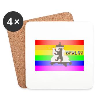CSD Berlin Gay Pride - Dessous de verre (lot de 4) - blanc - Devant