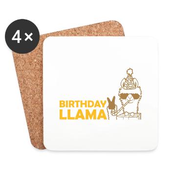 Cool Birthday Llama Sonnenbrille - Untersetzer (4er-Set) - Weiß - Vorne