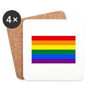 Drapeau LGBT Gay Pride - Dessous de verre (lot de 4) - blanc - Devant