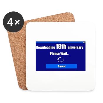 Downloading 18th anniversary - Coasters (set of 4) - white - Front