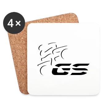 Logo GS-Fahrer Nr. 6 | black - Untersetzer (4er-Set) - Weiß - Vorne