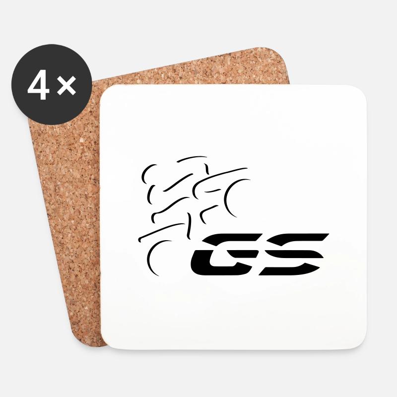 Logo GS-Fahrer Nr. 6 | black - Untersetzer (4er-Set) - Weiß